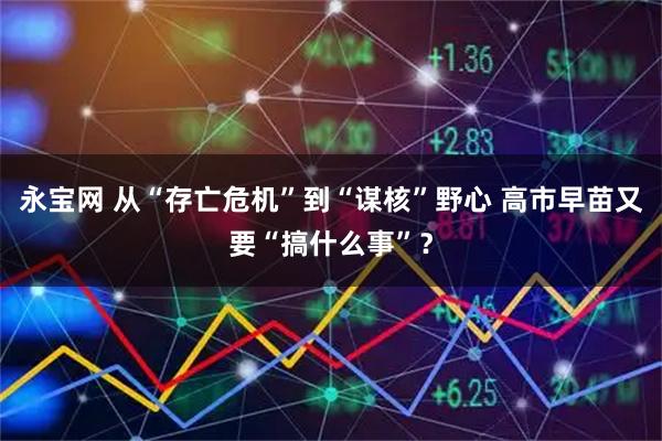 永宝网 从“存亡危机”到“谋核”野心 高市早苗又要“搞什么事”？