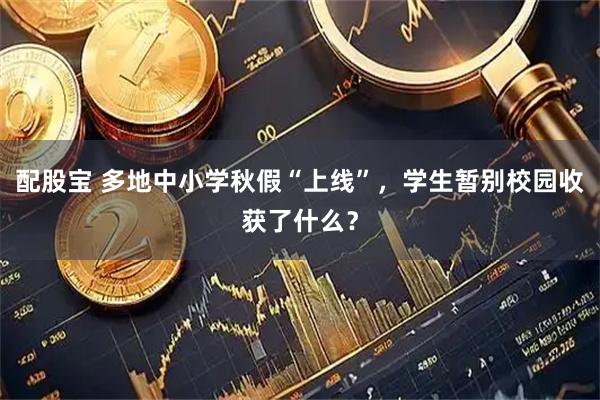 配股宝 多地中小学秋假“上线”，学生暂别校园收获了什么？